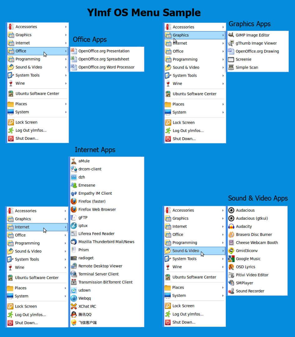 Some Ylmf OS Menus.png