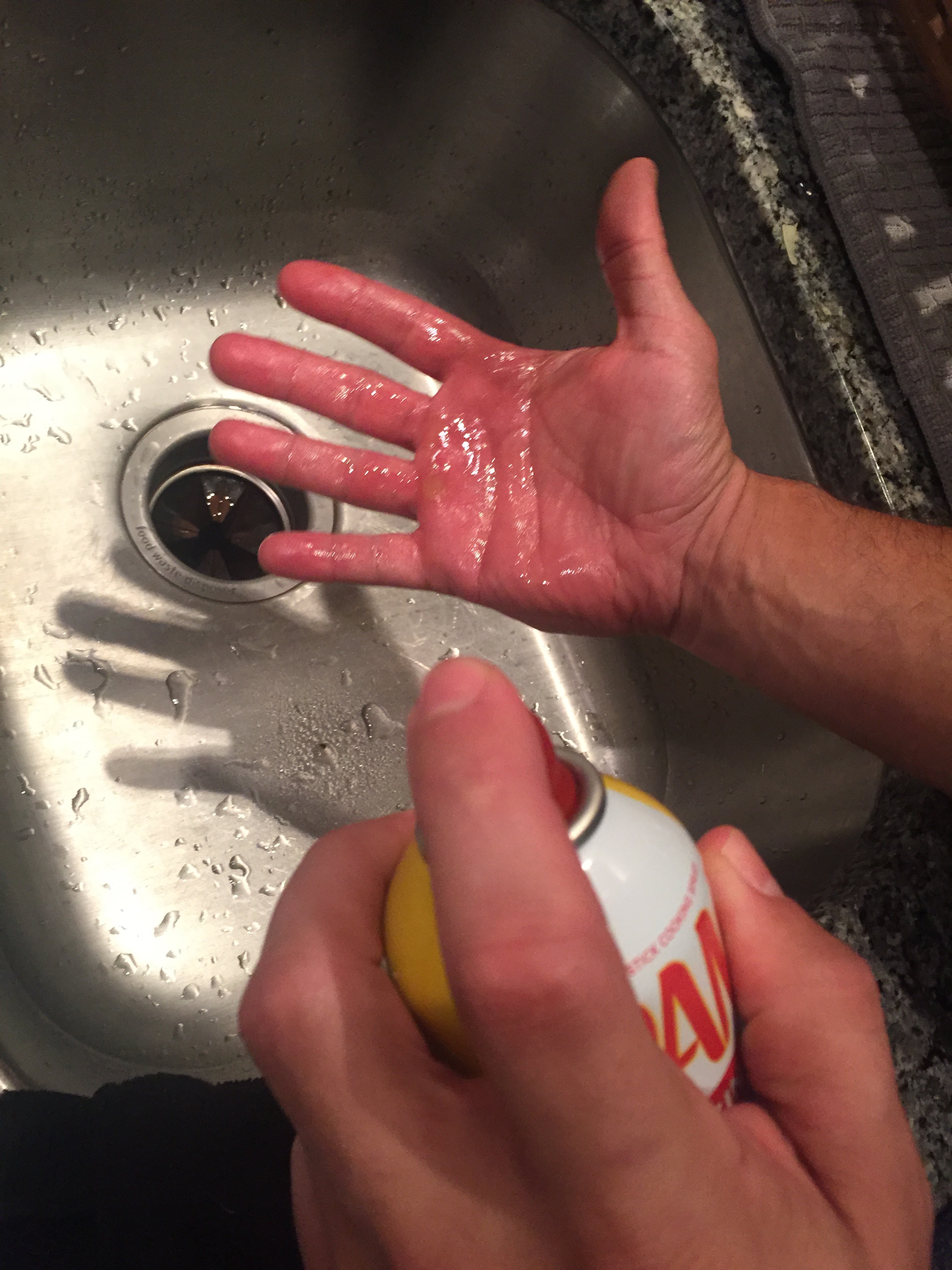 Spray Hands Before Pressing into Pan.JPG