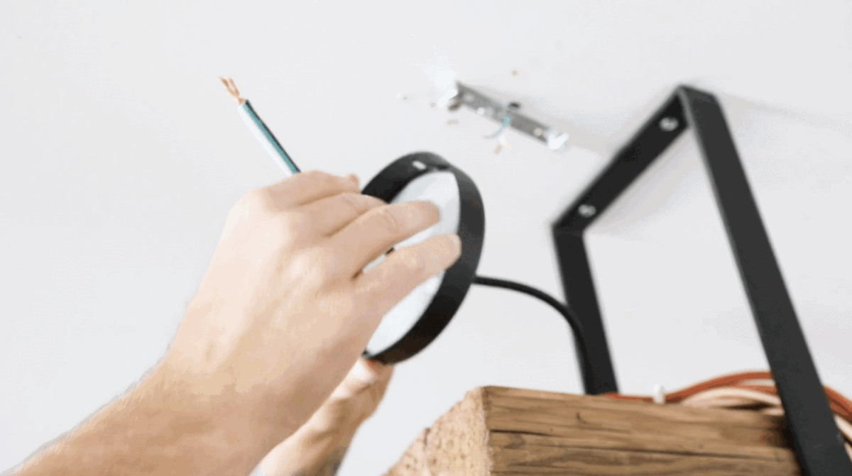 Step 9 - Wiring DIY Wood Beam Light Fixture - Color Cord Company.gif