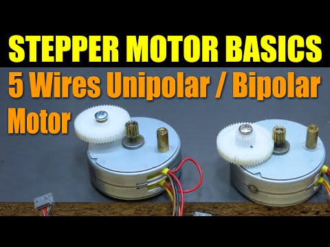 Stepper Motor Basics - 5 Wires Unipolar / Bipolar Motor