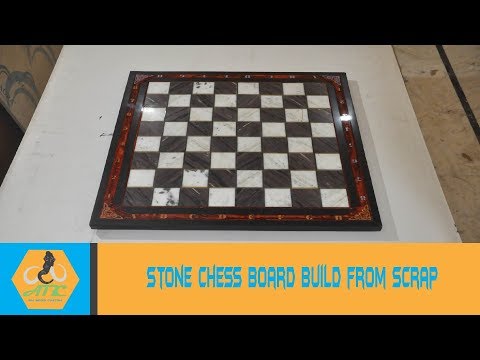 Stone chess board build from scrap