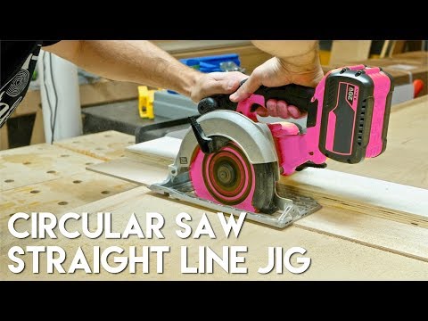Straight Cuts With A Circular Saw - Straight Line Jig | Woodworking Quick Tips