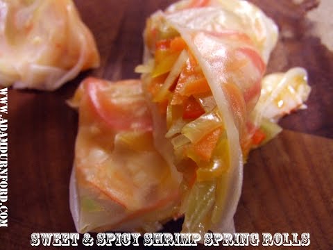 Sweet And Spicy Shrimp Spring Rolls