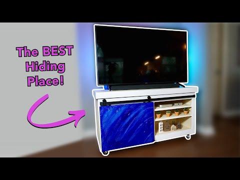 TV Stand with Sliding Door and a Secret!