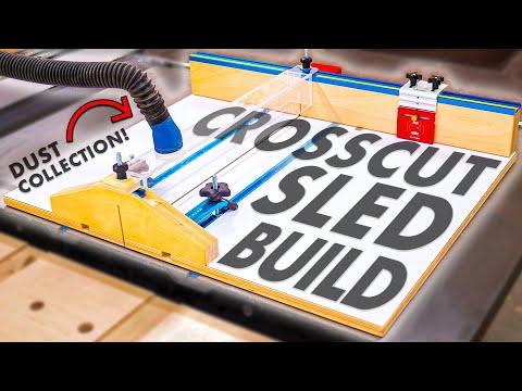 Table Saw CROSS CUT SLED w/ Stop Block &amp;amp; DUST COLLECTION // How To Make