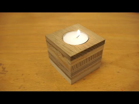 Tealight candle holder from scrap wood.....