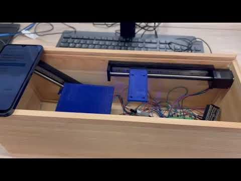 The movement of the linear motion table inside minidrone truck