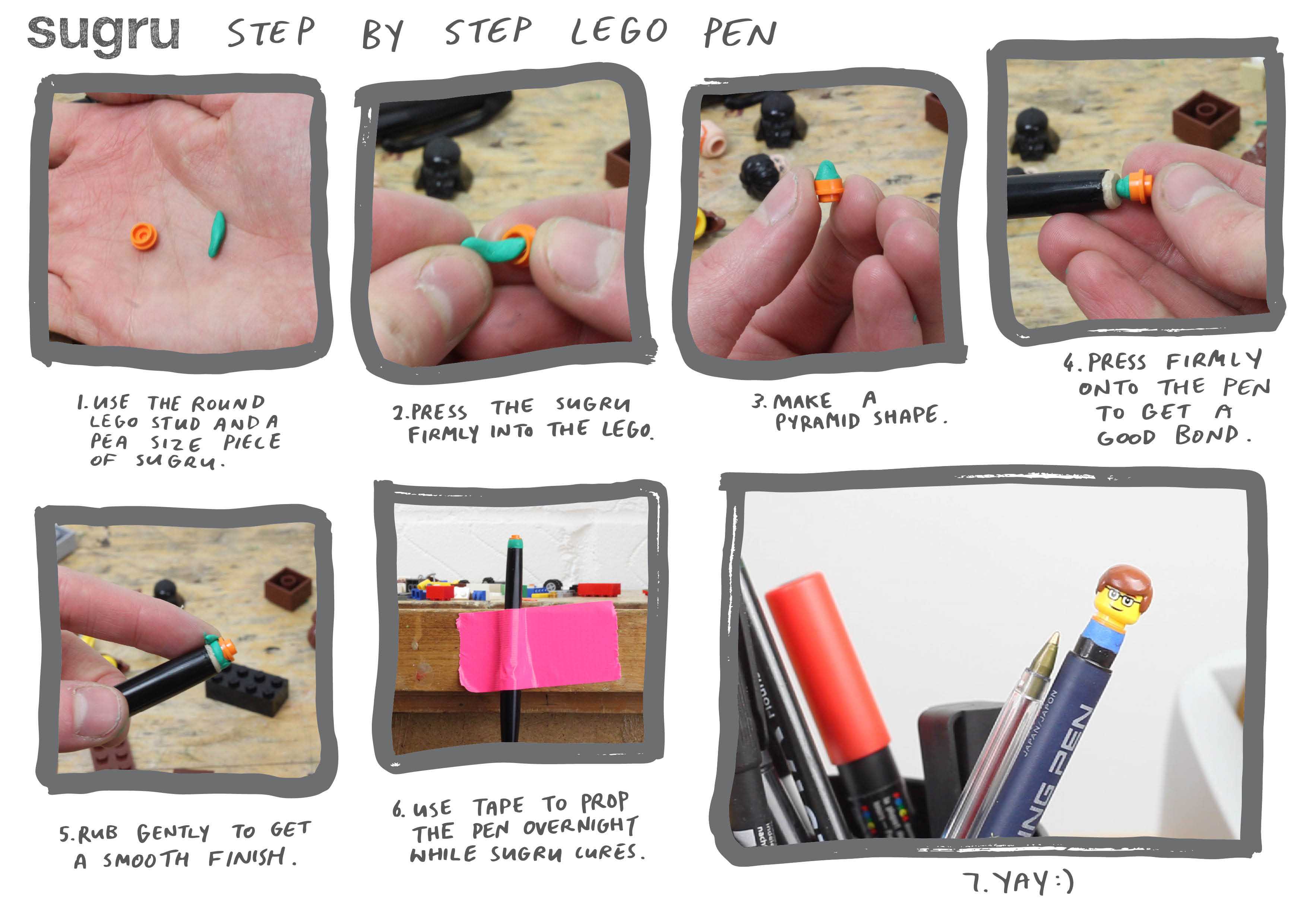 Transform any pen into an awesome LEGO character using sugru.jpg