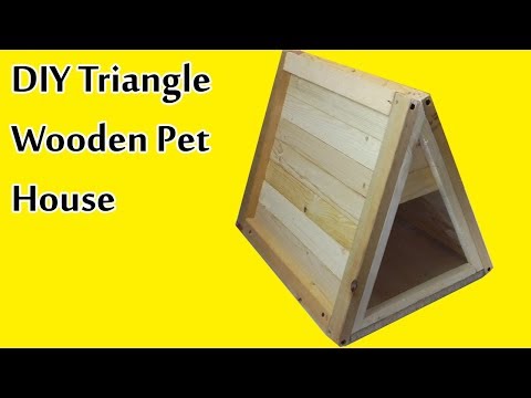 Triangle Wooden Cat House - Wooden Cat House - Cat Condo