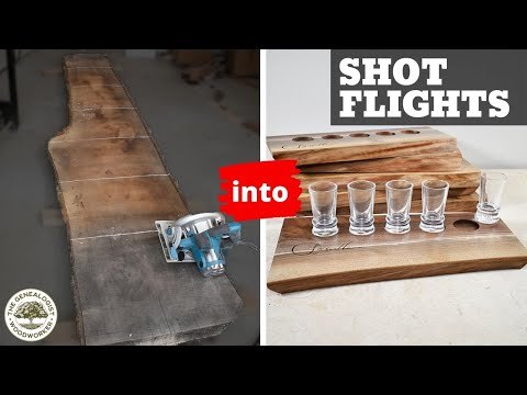 Turning a Wood Slab into 25 Shot Flights | How to Make a Serving Board