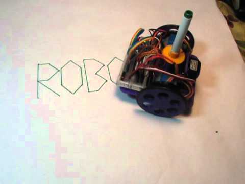 Turtle Robot Drawing &amp;quot;Robots Rock&amp;quot;