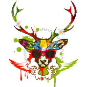 Une-tete-de-cerf-avec-des-lunettes-de-soleil-rouge.png