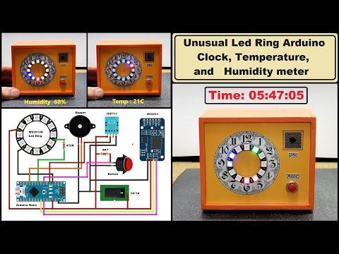 Unusual Led Ring Arduino Clock, Temperature, and Humidity meter