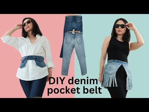 Upcycle Old Jeans Into Denim Pocket Belts | DIY Fanny Pack | Thrift Flip | Easy Beginner Sewing