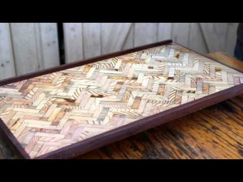 Upcycled Herringbone Pattern Laptop Desk