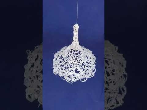 Upcycled crocheted radiolarian made from plastic bottles