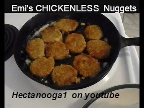 Vegan CHICKEN-LESS NUGGETS recipe, vegan meat alternative, chicken patties, chicken nuggets