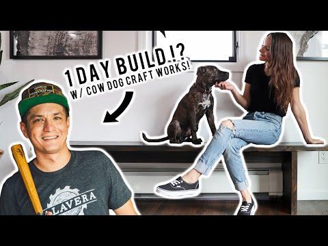 WE BUILT A DINING BENCH IN ONE DAY! || COLLAB W/ @Cow Dog Craft Works