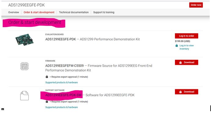 Where to download Software for ADS1299EEGFE-PDK (on TI website).png