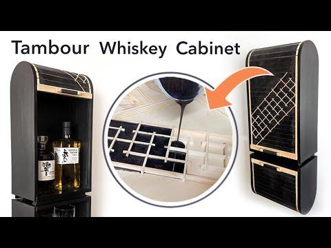 Whiskey Cabinet from a 2x4 with Epoxy Tambour Door