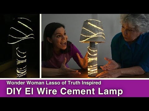 Wonder Woman Inspired: El Wire Cement Lamp