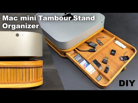 Wooden Mac mini Tambour Stand Organizer | DIY