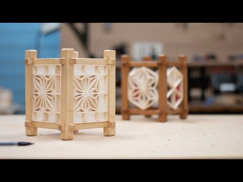 Woodworking Tutorial: Making Mini Kumiko Lanterns (Andon) / How to Build