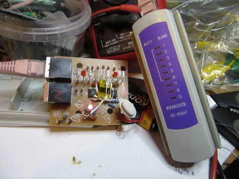 Working cable tester showing 2 new LEDs