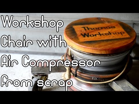 Workshop Chair with Air Compressor from scrap