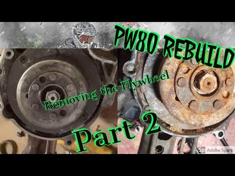 Yamaha PW80 rebuild Removing the Flywheel with out the yamaha removing tool part 2