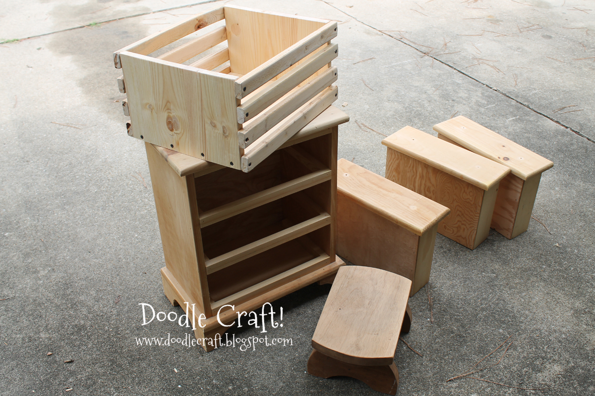 all three things sanded and ready to paint stencil and stain.jpg