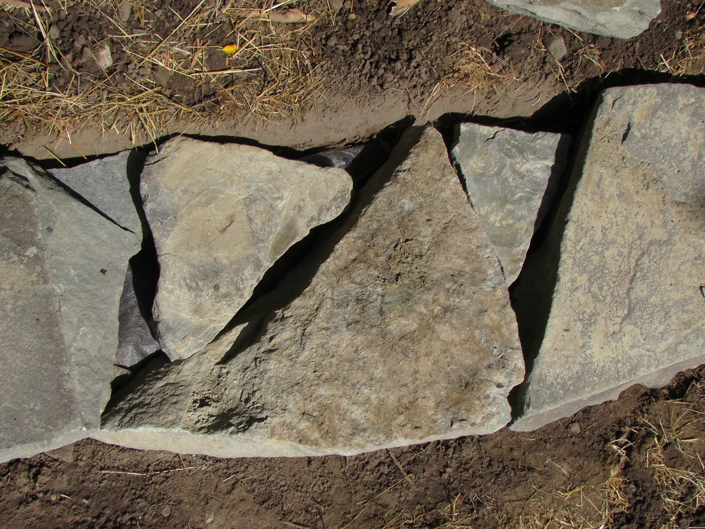 begin to lay out stones along the path.jpg