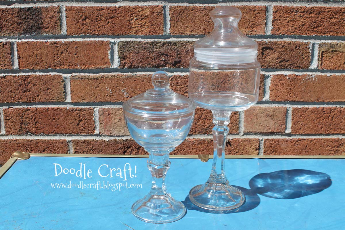 finished fantastic cake stands and apocathary jars.jpg