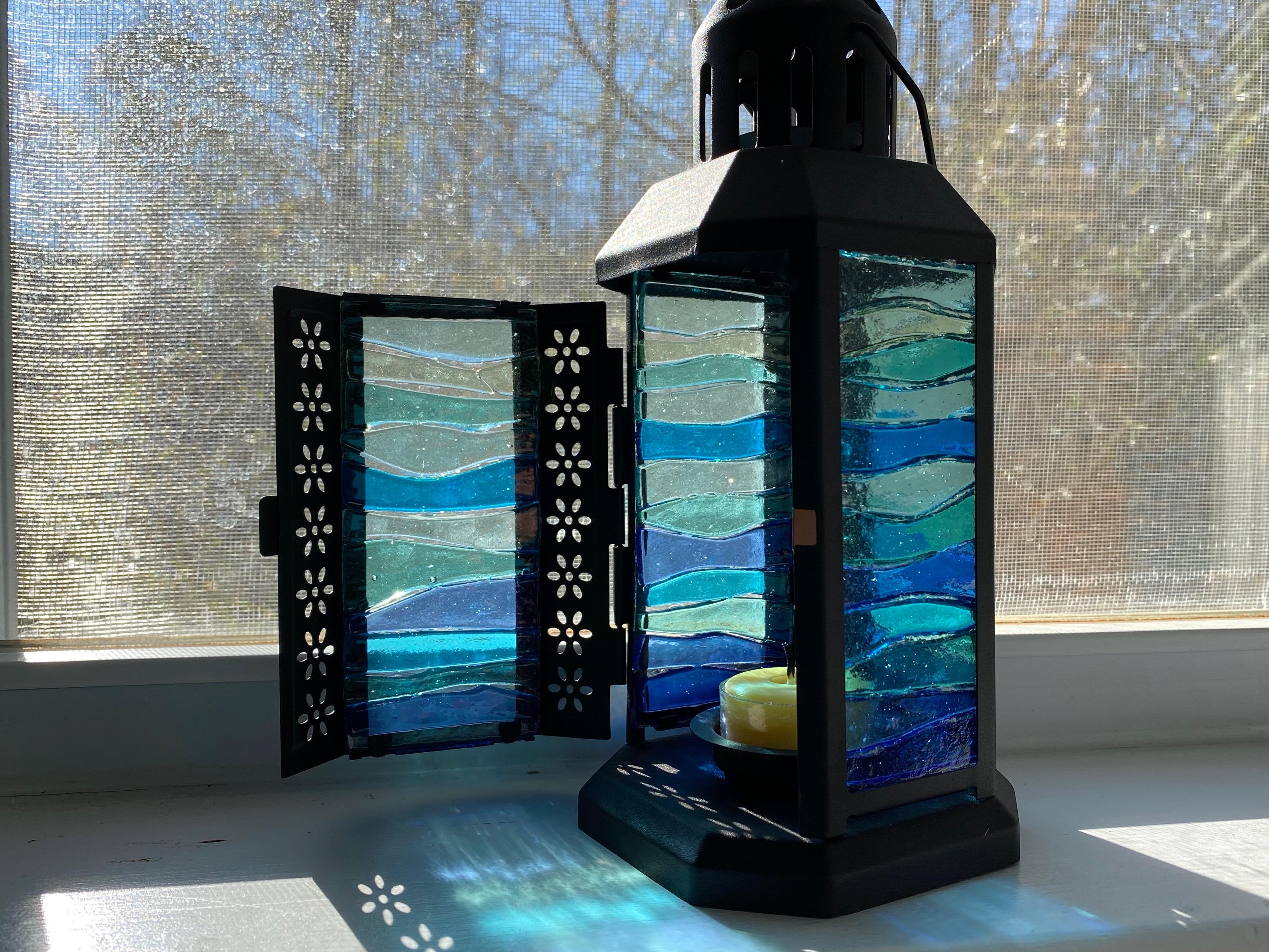 fused glass wave ocean IKEA lantern hack Sharon Warren Glass sharonwarrenglass.jpg