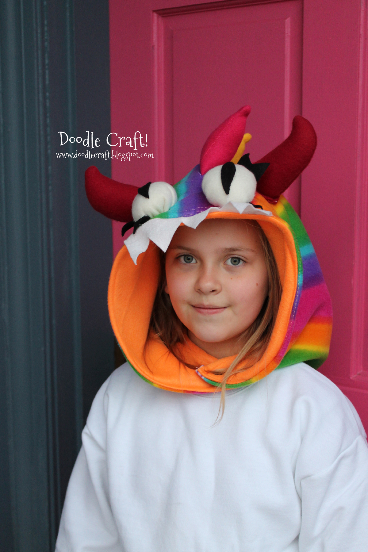 girly monster hoodie rainbow fleece hat.jpg