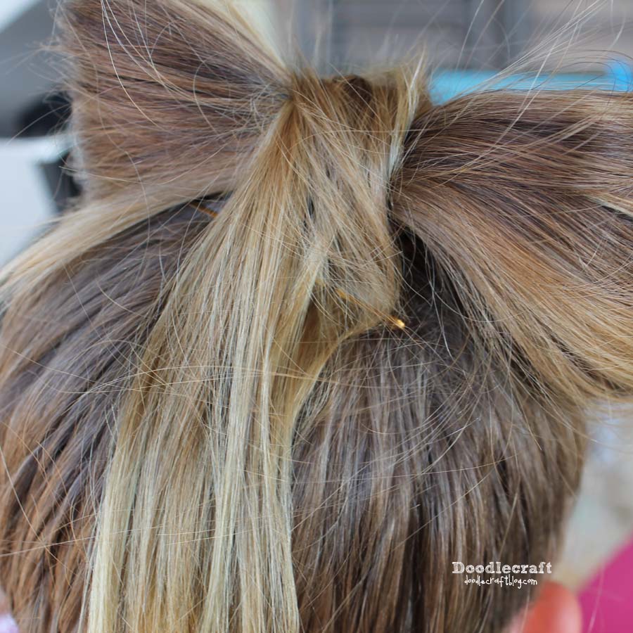 hair hair bow bun top knot easy diy updo lady gaga hairdo (12).JPG