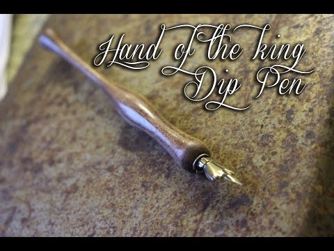 hand of the king, dip pen/ woodturning a dip pen