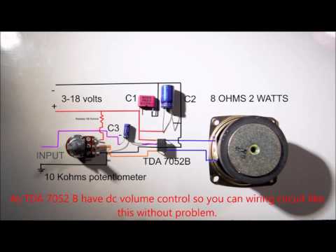 how to connect tda7052 amp ic to volume control