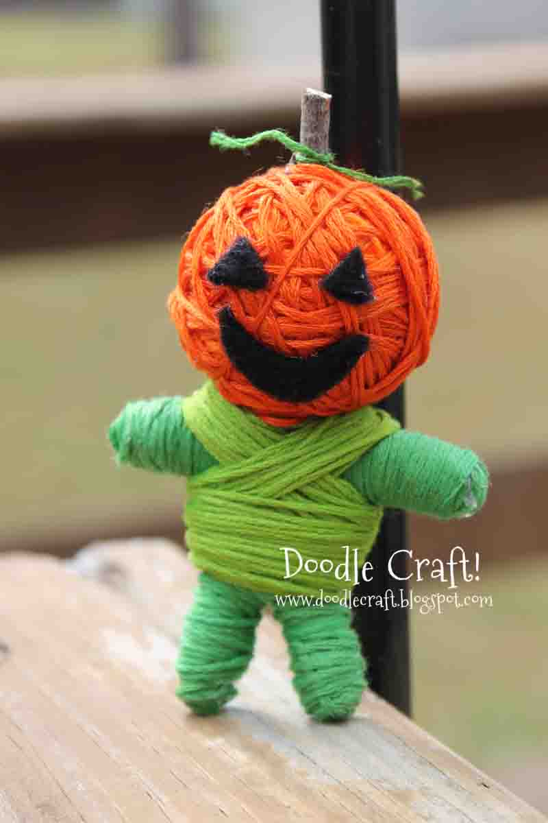 how to make your own string voodoo pumpkin king yarn doll toy man figure figurine.jpg