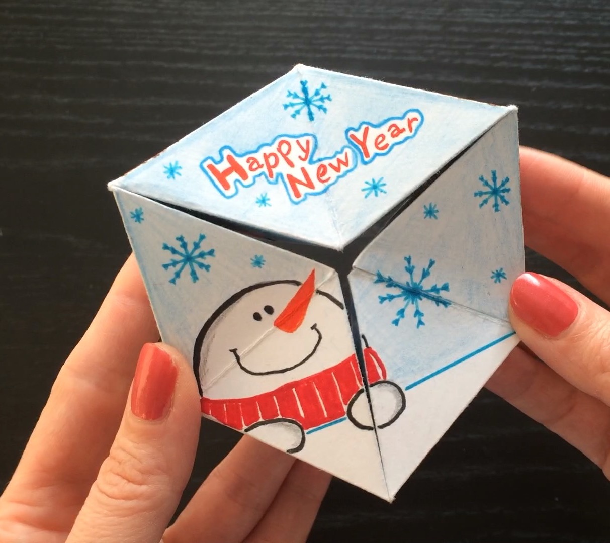 kaleidocycle hand drawn snowman.JPG