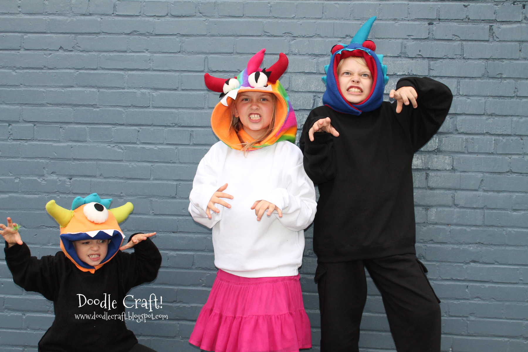keep warm with polar fleece monster hats.jpg