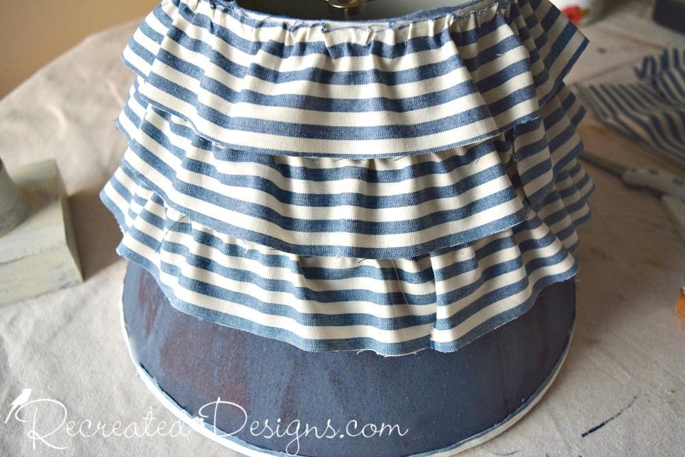 layering-fabric-ruffles-diy-hot-glue-blue-cream-stripes-dump-find-recreateddesigns.jpg