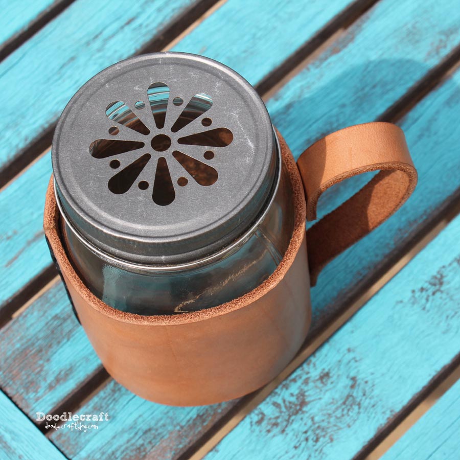 leather mason jar mug coozie easy diy guy gift man father's day dad gift ideas rustic cool (32).JPG