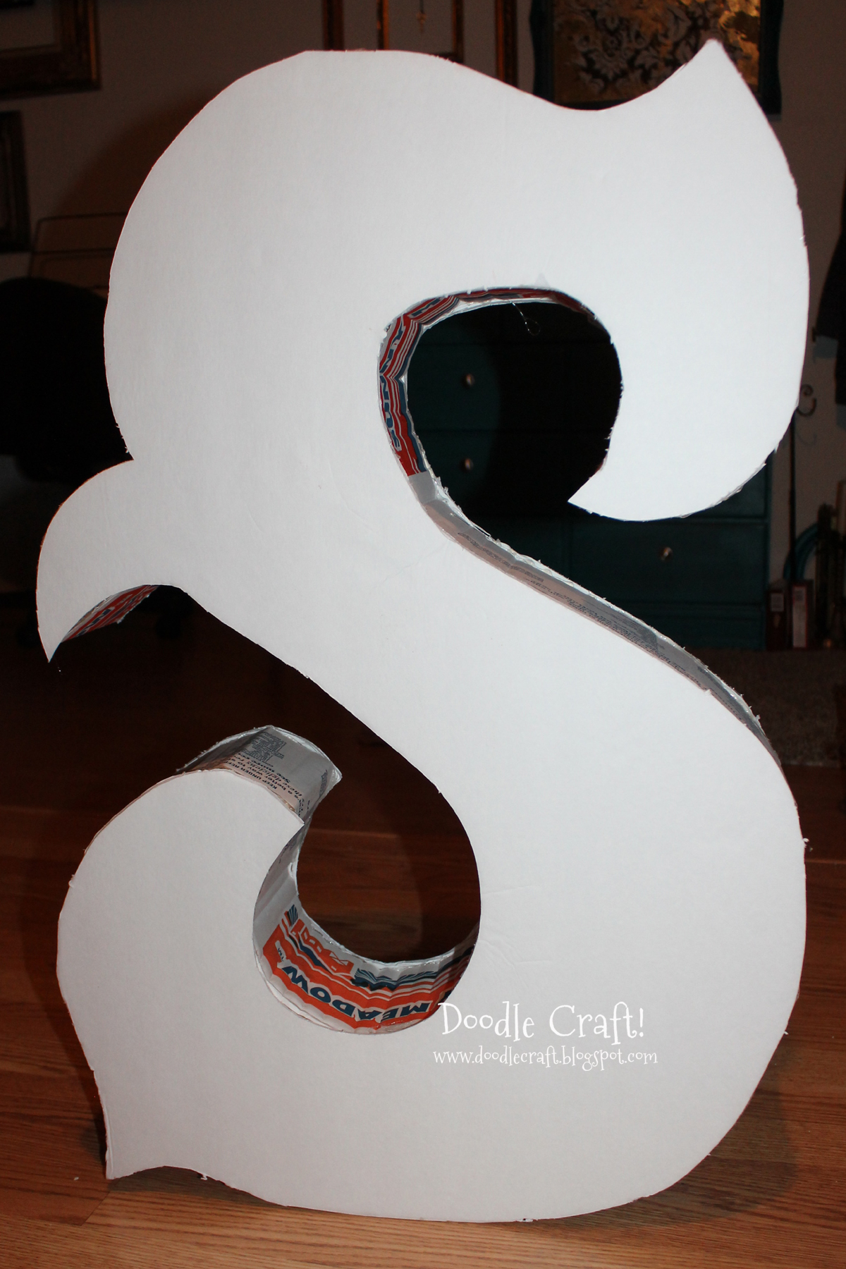 monogram and duct tape cardboard creation.jpg