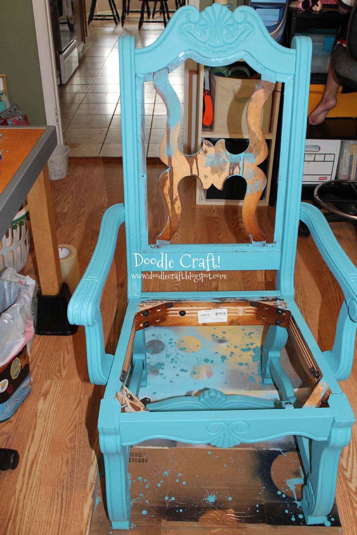 painted aqua teal blue vintage style carved chair.jpg