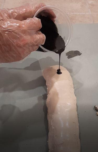 pouring resin into the mold.JPG