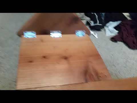 redwood folding desk made from leftovers