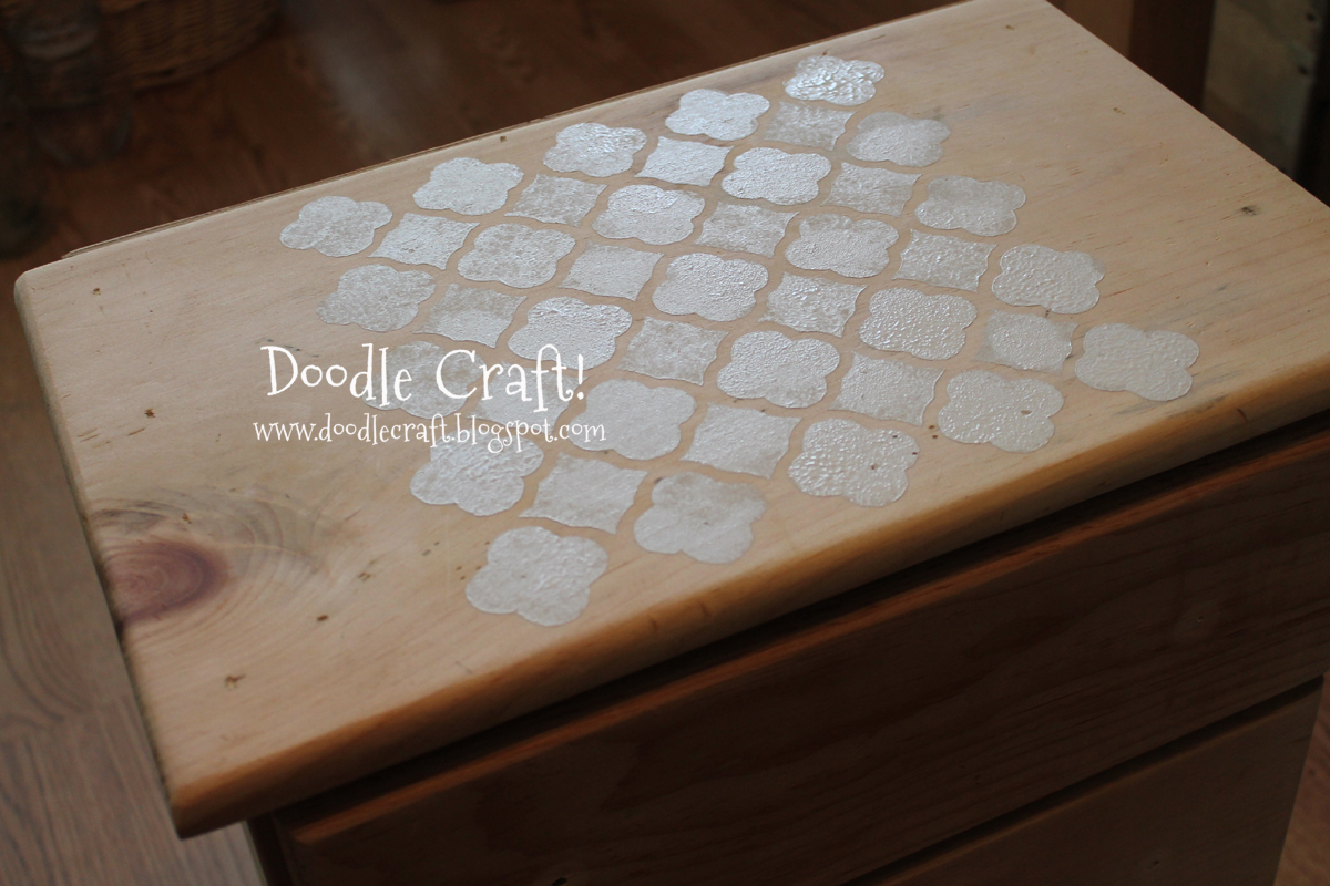 stenciling the top of dresser nightstand.jpg