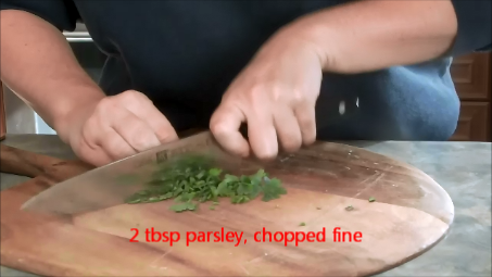 stuffed shells, chopping parsley.png