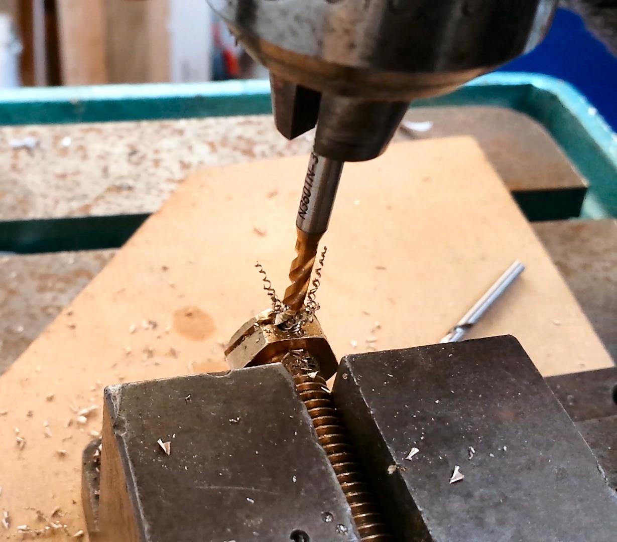 tapping the grub screw thread.jpg